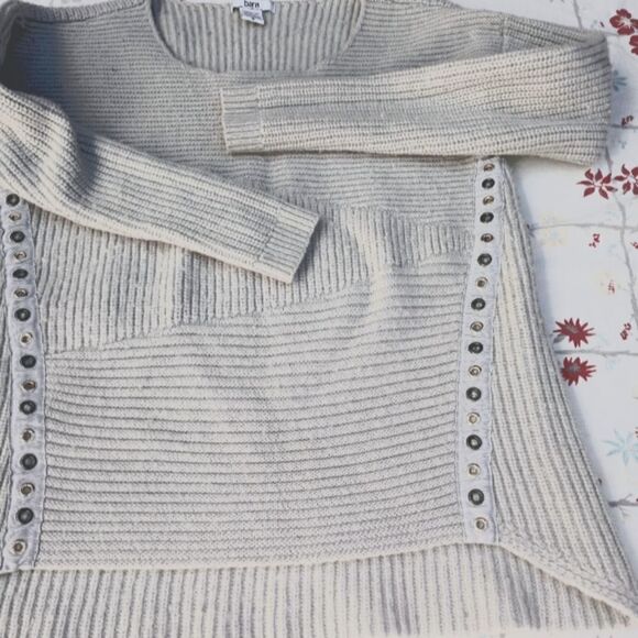 Bar lll S Gray Knitted 70%Acrylic 30%Wool Lngslvs Women's Top Sweater - Picture 1 of 7